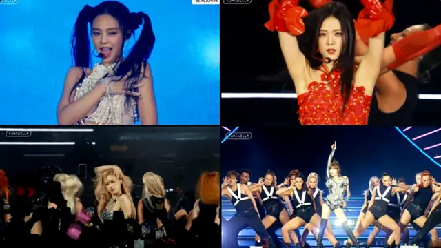 Aksi penampilan solo Jennie, Jisoo, Rose, dan Lisa di Coachella 2023.
