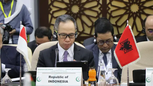 Wamenlu Mahendra Siregar dalam acara Konferensi Tingkat Menteri di Jeddah, Arab pada 3 Februari 2020.