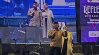 Wali Kota Depok, Mohammad Idris berpidato di acara muhasabah malam pergantian tahun di Balai Kota Depok. (Liputan6.com/Dicky Agung Prihanto)