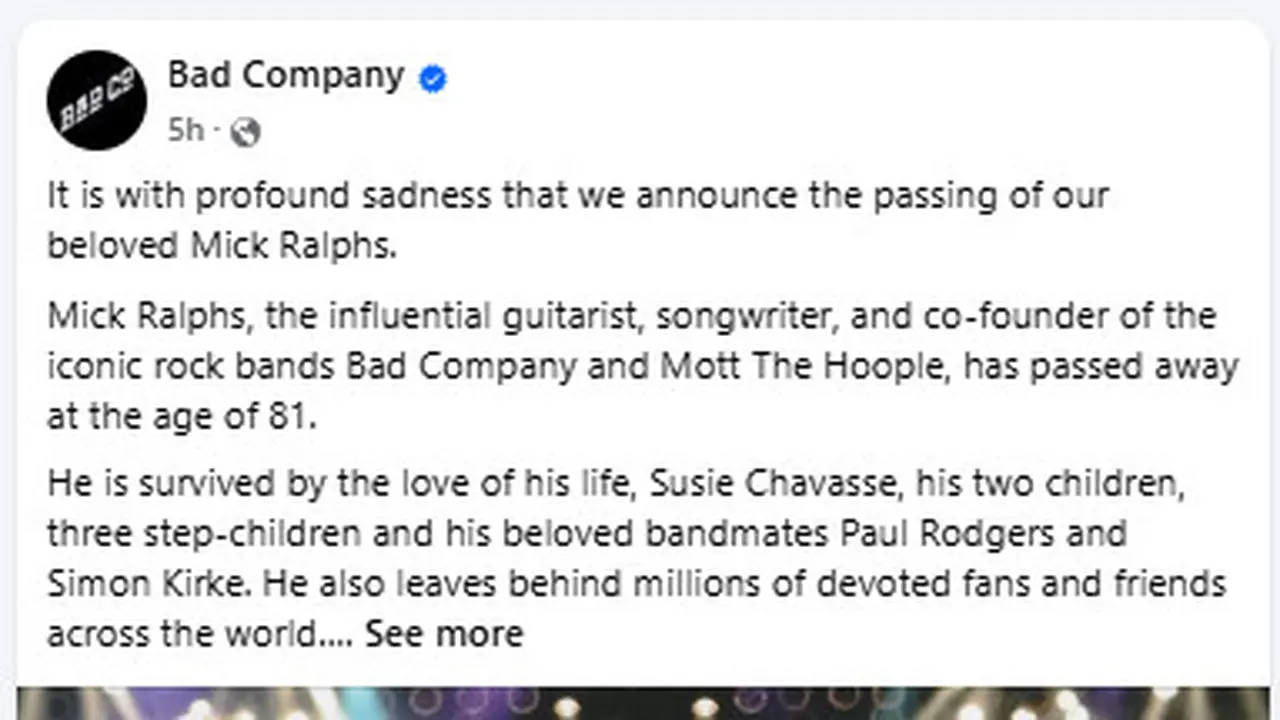Unggahan media sosial Bad Company. (Facebook/ officialbadco)