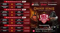 Pertandingan lengkap IEL University Super Series 2021 dapat disaksikan melalui platform Vidio, laman Bola.com, dan Bola.net. (Dok. Vidio)