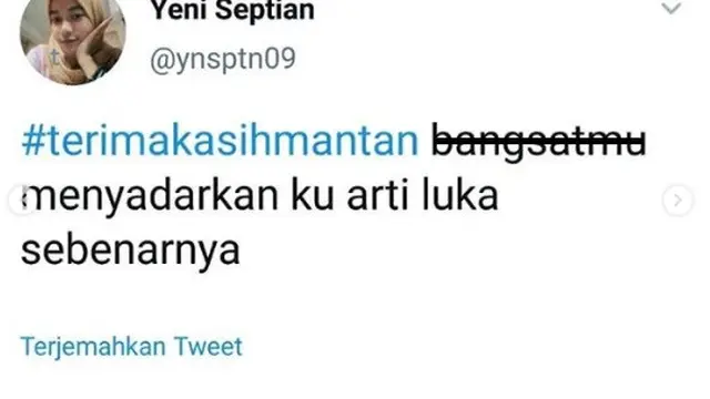 terimakasih mantan (foto: @ynsptn09)