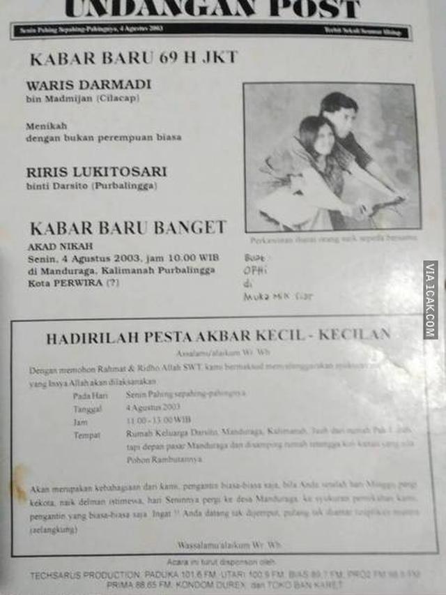 6 Desain Undangan Pernikahan Nyeleneh Ini Dijamin Bikin Ngakak