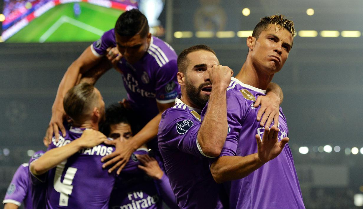 Striker Real Madrid, Cristiano Ronaldo hanya bersinar di Liga Champions musim ini (EPA/Peter Powell)