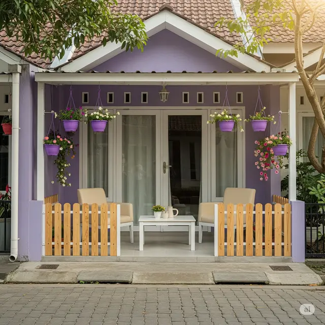 Desain Rumah Sederhana Warna Ungu