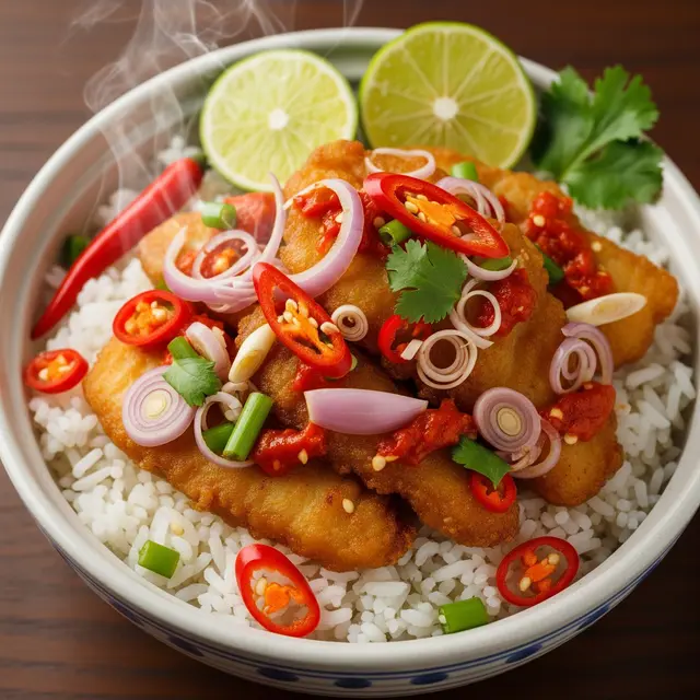Rice Bowl Dori Sambal Matah (Gemini AI)