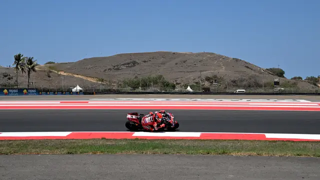 Marc Marquez beraksi di MotoGP Indonesia 2026