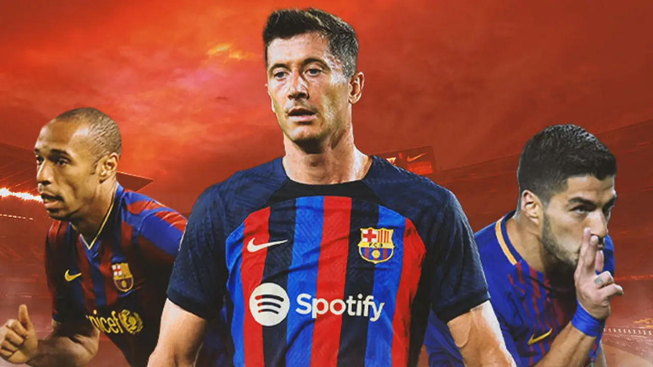 Ilustrasi - Thierry Henry, Robert Lewandowski, Luis Suarez