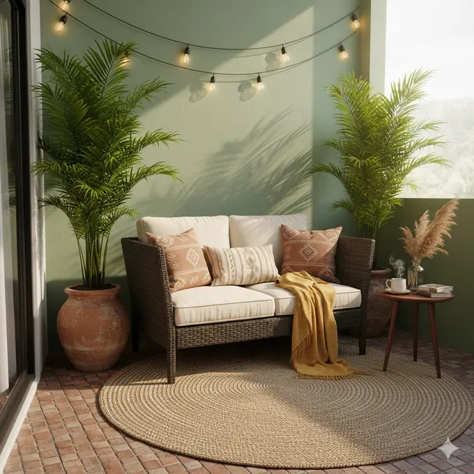 7 Kombinasi Furnitur dan Tanaman untuk Bikin Teras Kecil Jadi Cozy, Inspirasi Santai ala Kafe di Rumah