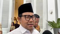 Menteri Koordinator Bidang Pemberdayaan Masyarakat sekaligus Ketua Umum (Ketum) Partai Kebangkitan Bangsa (PKB) Muhaimin Iskandar atau Cak Imin di Balai Kota DKI Jakarta, Selasa (26/8/2025) (Liputan6.com/Winda Nelfira)