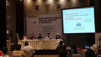 Lembaga Survei Indonesia (LSI) bersama ICW merilis hasil survei nasional terkait persepsi publik terhadap korupsi. (Liputan6.com/Nanda Perdana Putra)