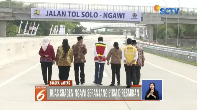 Presiden Jokowi resmikan Tol Sragen-Ngawi sepanjang 51 kilometer.