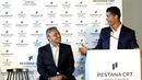 Cristiano Ronaldo memberikan sambutan saat pembukaan hotel barunya 'Pestana Hotel' di Portugal, (22/7/2016). (EPA/Homem De Gouveia)
