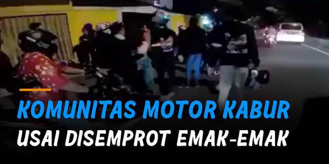 VIDEO: Geber Motor Sembarangan, Komunitas Motor Kabur Usai Disemprot Emak-Emak