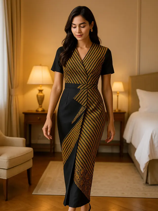 Batik Kombinasi Kain Polos