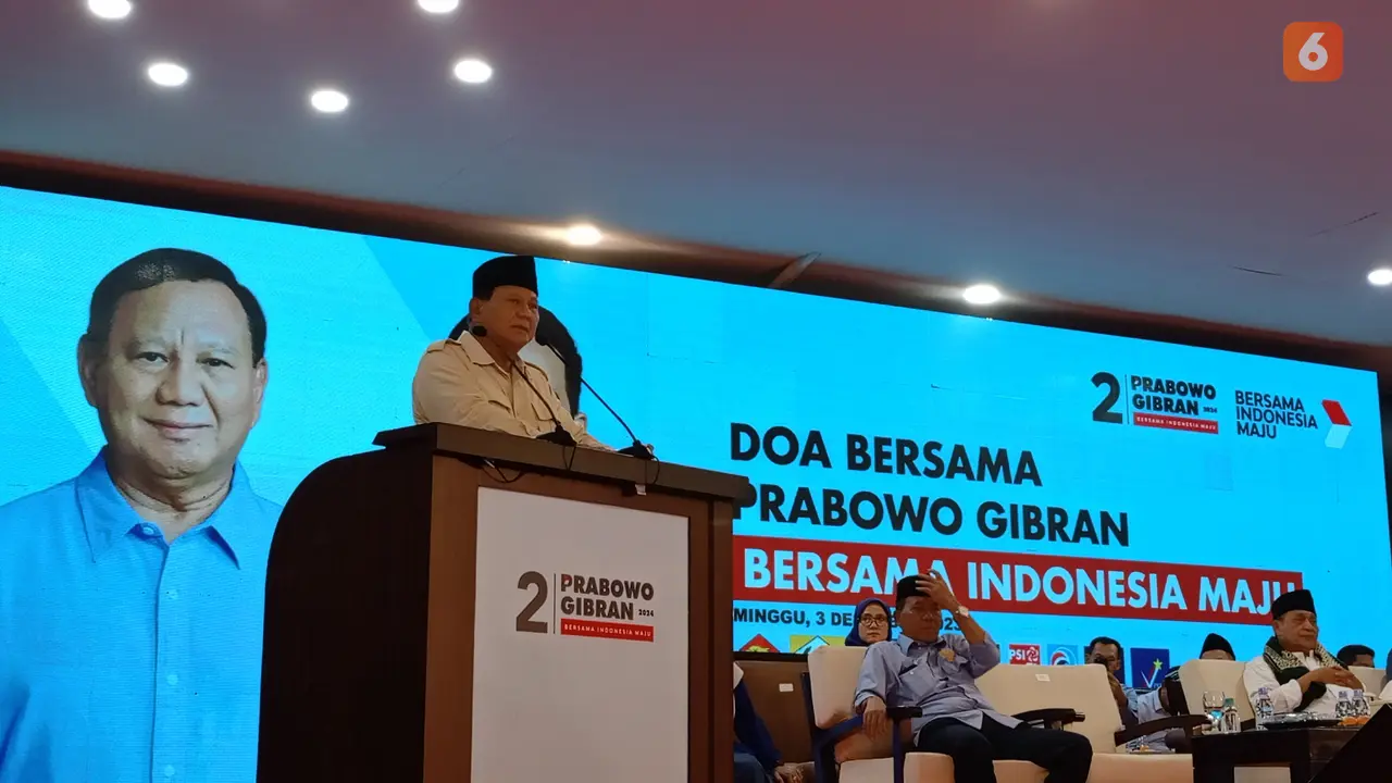 Prabowo Subianto di Kabupaten Lebak, Banten. (Minggu, 03/12/2023). (Yandhi Deslatama/Liputan6.com).