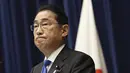 Perdana Menteri Jepang Fumio Kishida berbicara selama konferensi pers di kantornya di Tokyo, Rabu (14/8/2024). (Japan Pool/Kyodo News via AP)