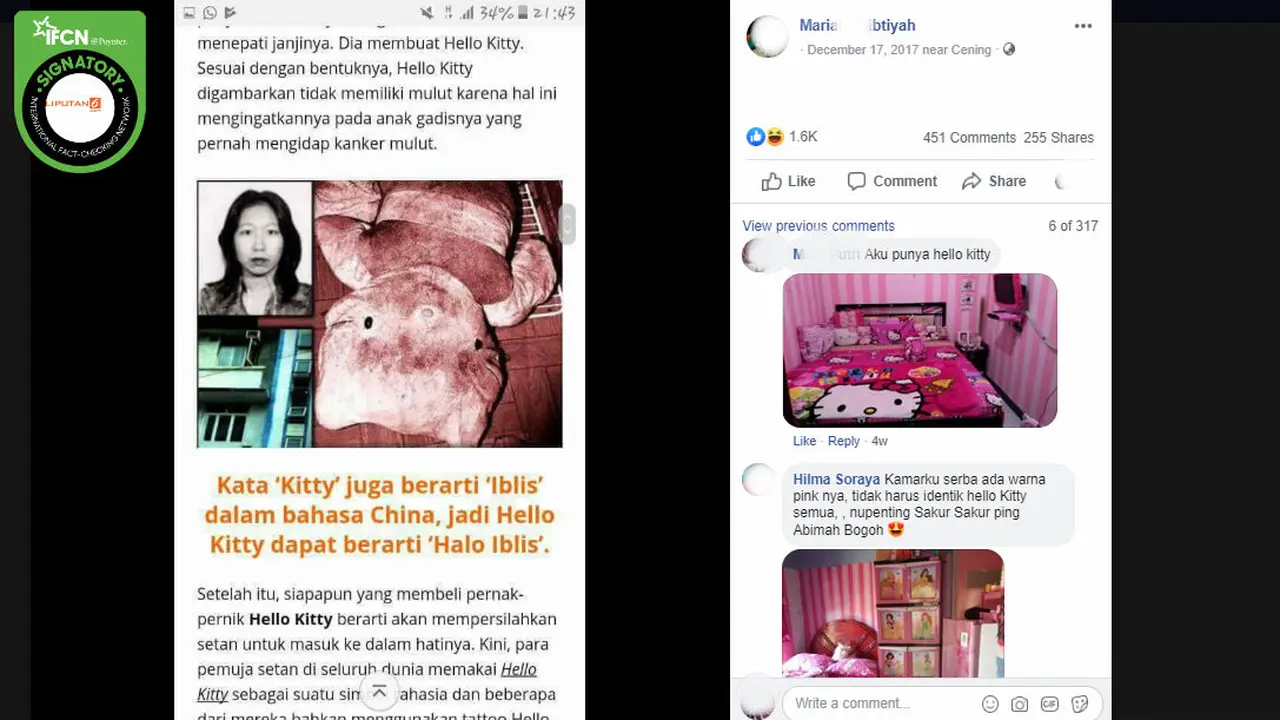 [Cek Fakta] Hello Kitty Berarti 'Halo Iblis'?