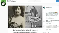 [Cek Fakta] Princess Qajar, Simbol Kecantikan Persia yang Bikin 13 Pria Bunuh Diri? (Instagram/IICHS)