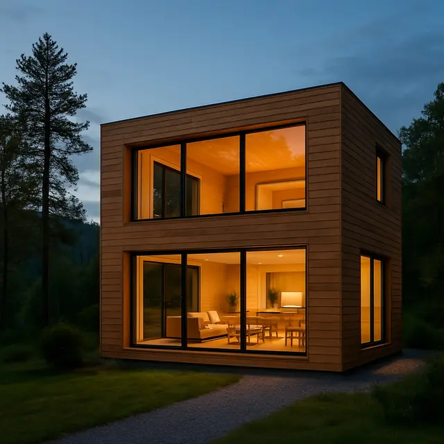 Rumah Sederhana dengan Jendela Kaca Besar (Foto: ChatGPT)