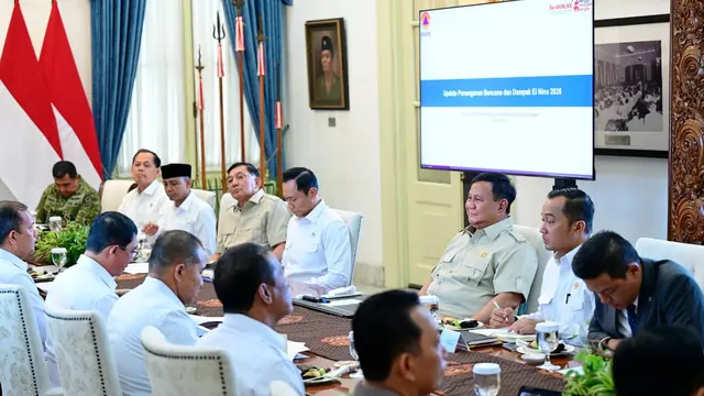 Prabowo rapat bahas menghadapi el nino di Istana Merdeka Jakarta, Selasa (27/7/2026). (Dokumen Sekretariat Presiden).