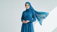 10 Model Gamis Teal Blue dan Ash Blue yang Diprediksi Jadi Tren Warna Lebaran 2026