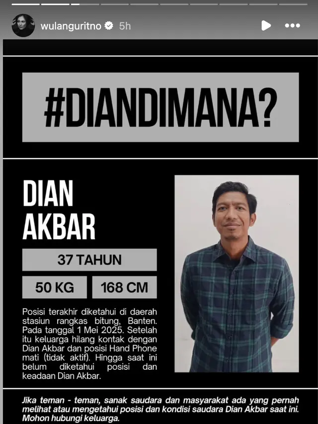 Unggahan Wulan Guritno. (Foto: Dok. Instagram @wulanguritno)