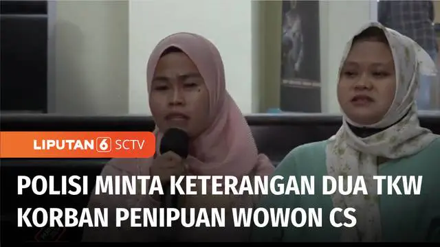 Dua TKW, korban penipuan penggandaan uang oleh Wowon Cs, mengapresiasi langkah polisi yang telah mengungkap kasus pembunuhan berantai di Bekasi, Jawa Barat. Keduanya tiada henti bersyukur karena selamat, mereka batal bertemu Dede, salah satu tersangk...