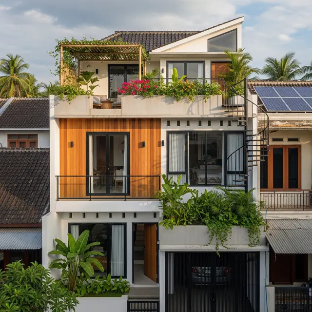 9 Inspirasi Rumah 2 Lantai di Lahan Terbatas 6x10 Meter Hemat Biaya, Hunian Modern