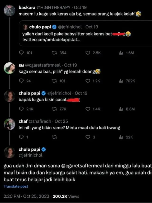 Dianggap Sportif dan Gentleman, Begini Cara Jefri Nichol Minta Maaf ke Warganet