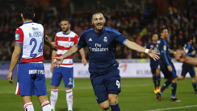 Karim Benzema di laga Granada vs Real Madrid (Reuters)