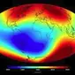 Ilustrasi medan magnet Bumi. (Sumber Wikimedia)