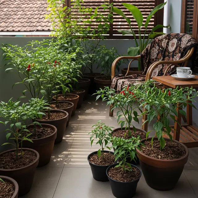 9 Ide Kebun Sayur dalam Pot di Teras Rumah untuk Cabai, Solusi Praktis Panen Segar