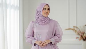 Model Gamis Batik Brokat Warna Pastel Lembut 2026. Foto: Gemini