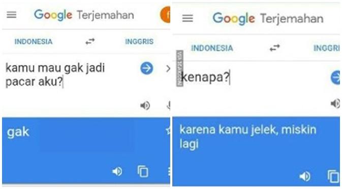 Terjemahan Kocak di Google Translate Ini Bikin Emosi (sumber:1cak.com)