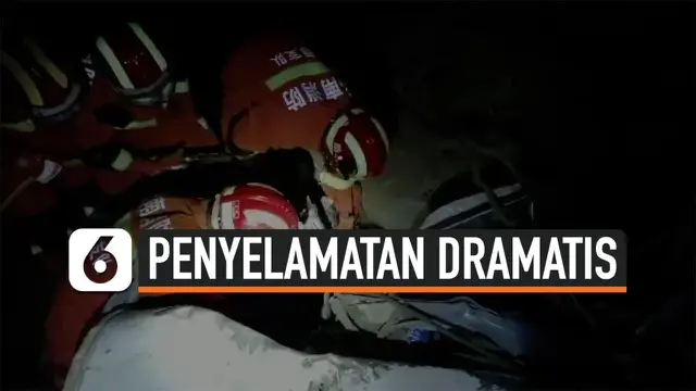 VIDEO: Dramatis, Penyelamatan Bocah dari Reruntuhan Akibat Gempa China