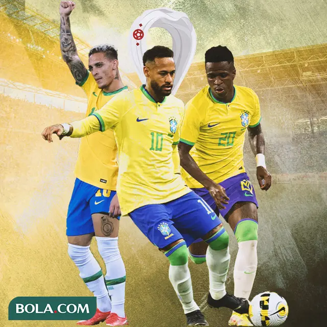 Ilustrasi - Vinicius Junior, Neymar, Antony