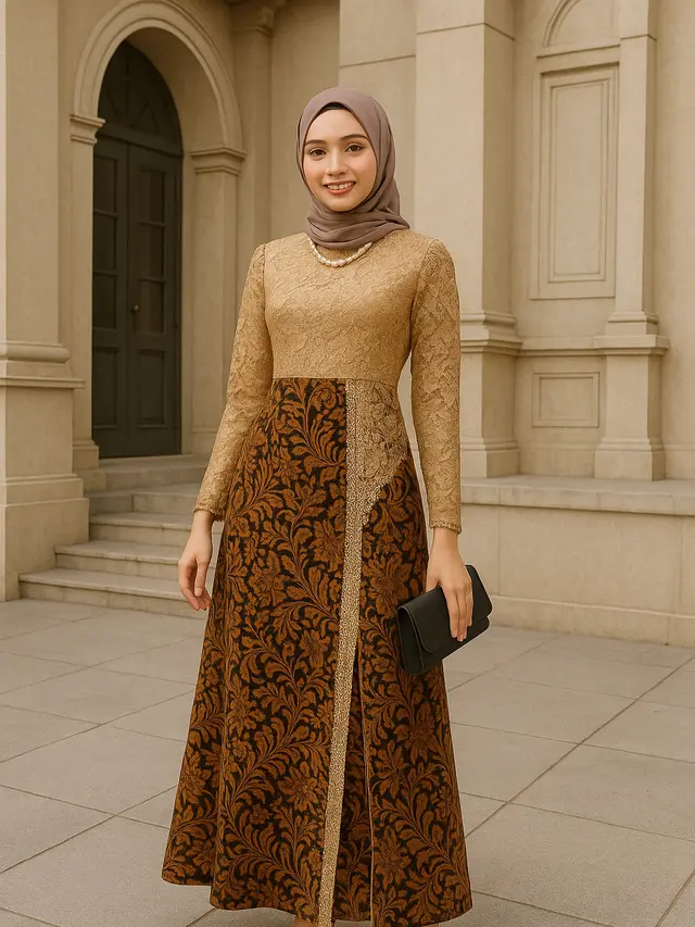 Rekomendasi Gamis Batik Belah Samping, Tampil Trendi dan Anggun