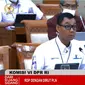 Direktur Utama PLN Darmawan Prasodjo saat rapat dengar pendapat dengan Komisi VI DPR di Jakarta, Senin (28/3/2022).