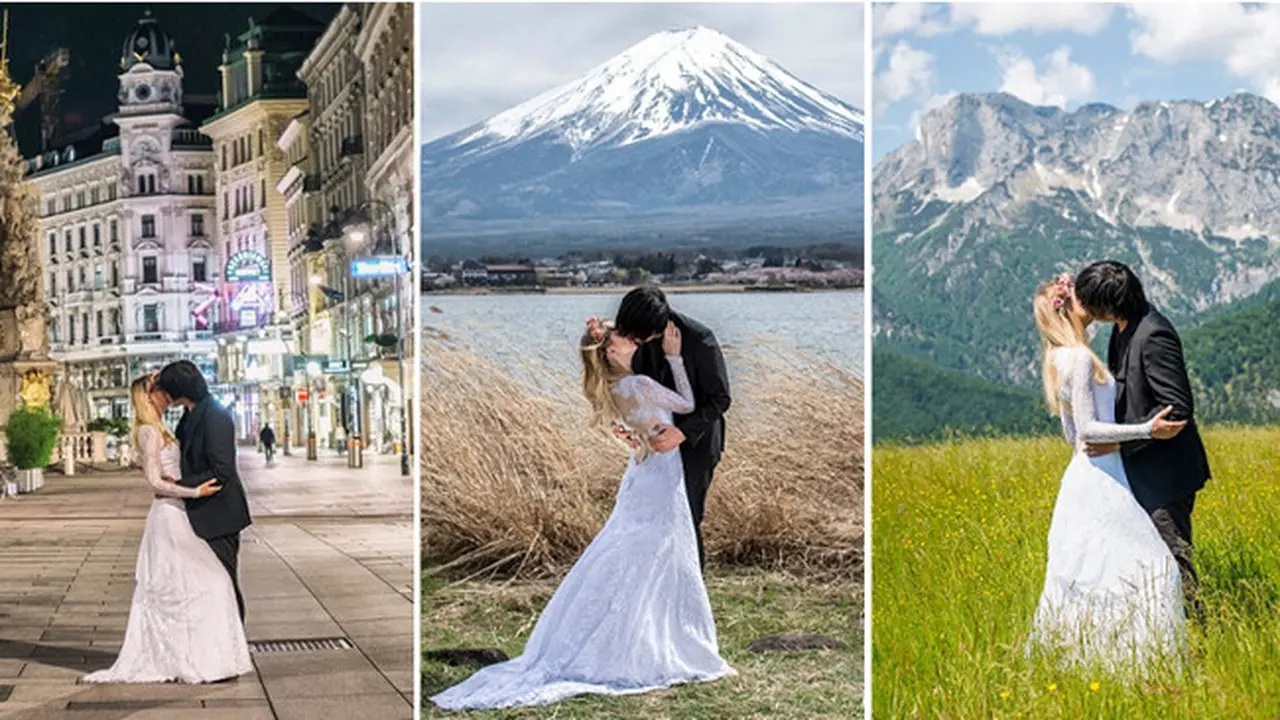 Pasangan Ini Traveling ke 16 Negara untuk Foto Prewedding