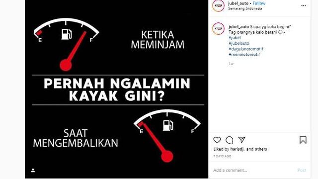 Berbagai hal bisa dijadikan Meme menarik, tidak terkecuali yang berkaitan dengan otomotif.
