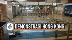 Demonstrasi terus terjadi di Hong Kong. Demonstran merusak sarana di stasiun kereta hingga membuat sejumlah stasiun tutup.