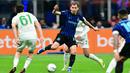 Inter berhasil memetik kemenangan dengan skor 5-2 dalam pertandingan tersebut. (AFP/Stefano Rellandini)