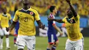 Timnas Kolombia kokoh di puncak klasemen grup C Piala Dunia 2014 usai menumbangkan Jepang 4-1 di Stadion Pantanal, Cuiaba, Brasil, (25/6/2014). (REUTERS/Eric Gaillard)