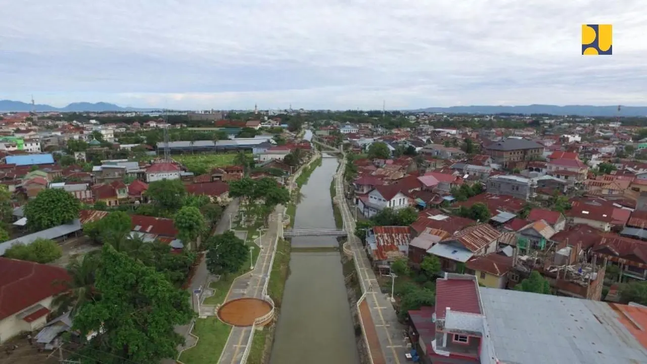 Kawasan Seutui, tepi Sungai Krueng Daroy, Banda Aceh. (Dok Kementerian PUPR)