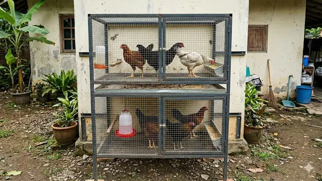 Cara Membuat Kandang Ayam Menempel Tembok yang Hemat Tempat