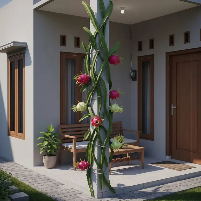 9 Model Teras Rumah dengan Pohon Buah Merambat di Tembok, Solusi Hijau Estetis