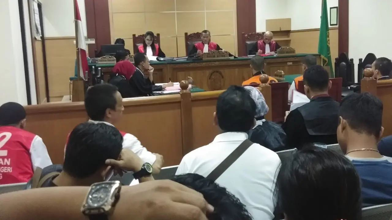 Suasana ruang sidang Dede Idol di PN Tangerang, Rabu (5/12/2018).