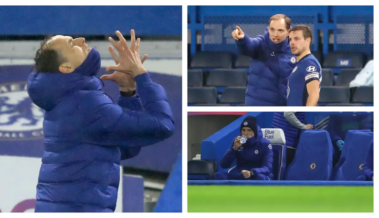 Partai debut Thomas Tuchel sebagai manajer Chelsea tersaji di Stamford Bridge kala menjamu Wolverhampton dalam laga lanjutan Liga Inggris pekan ke-20, Rabu (27/1/2021) dengan hasil imbang 0-0. Berbagai momen tersaji mewarnai debut sang manajer asal Jerman tersebut. (Kolase Foto AP)