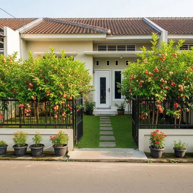 Ide Pagar Hidup Buah untuk Rumah Subsidi (Image by Gemini AI)